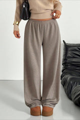 Pin Stripe Elastic Waist Knit Pants