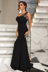 Sleeveless Solid Color Evening Maxi Dress