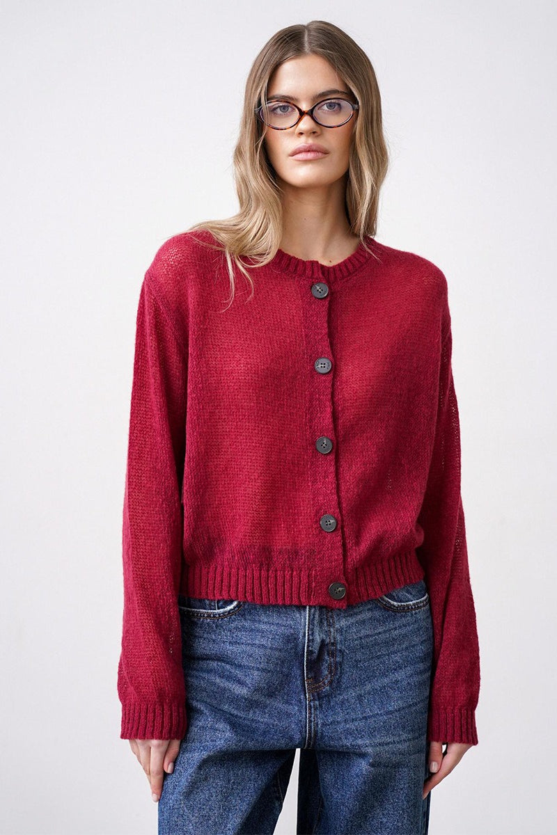 Relaxed Fit Knit Cardigan