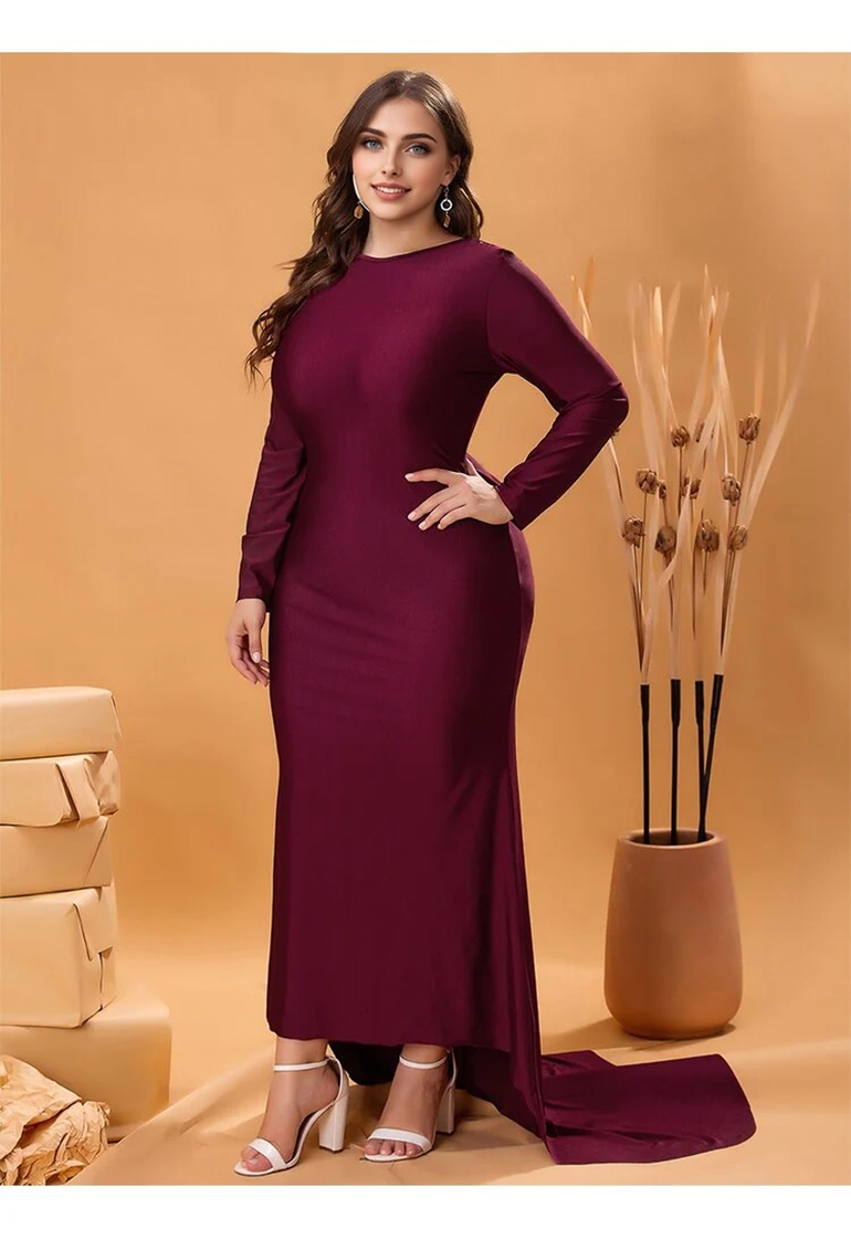 JuliaFashion-Floor-Length O-Neck Fashion High Waist Dresses