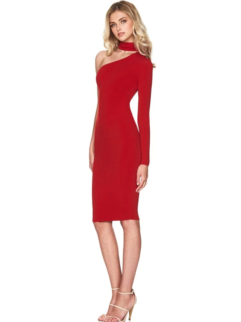 JuliaFashion - Unbelievers One Shoulder Bodycon Dress
