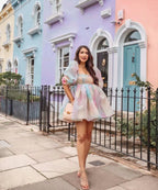 Julia Fashion - Women Puff Sleeve Tulle Tutu Princess Dress