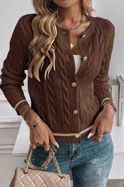 Brown Tweed Heavyweight Cardigan