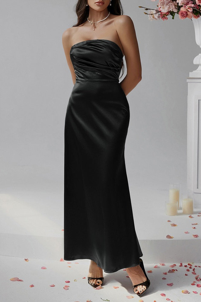 Solid Bustier Bodycon Gown Formal Dress