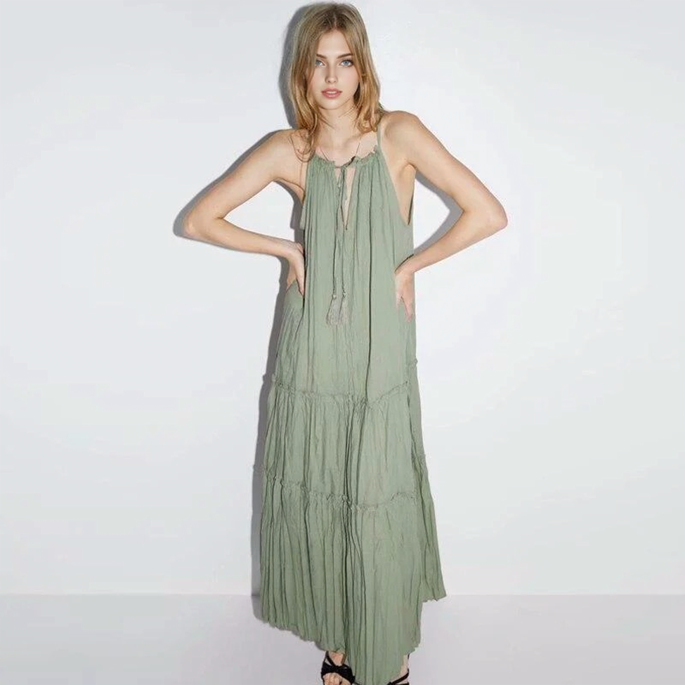 JuliaFashion - Sexy Loose Strap Maxi Boho Dress