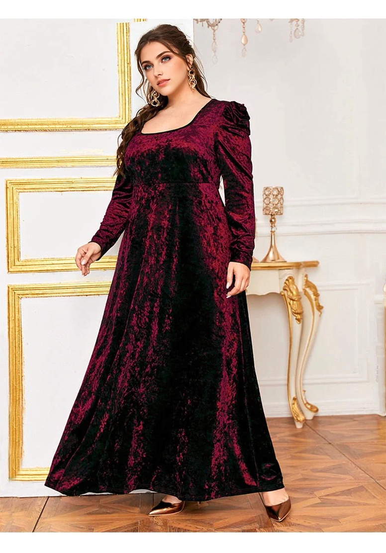 JuliaFashion - 2024 Square Collar Ruffles Solid Vintage Party Dress