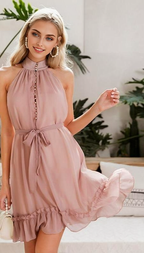 JuliaFashion - Vintage Ruffle Sexy Sleeveless Dress