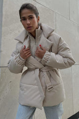 Slim Fit Lapel Belted Winter Coat coats