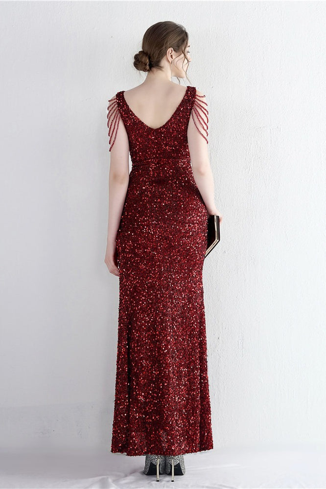 Statement Bead Mermaid Gown Formal Dress