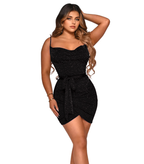 Julia Fashion - Sexy Spaghetti Strap Backless Ruched Bodycon Mini Dress