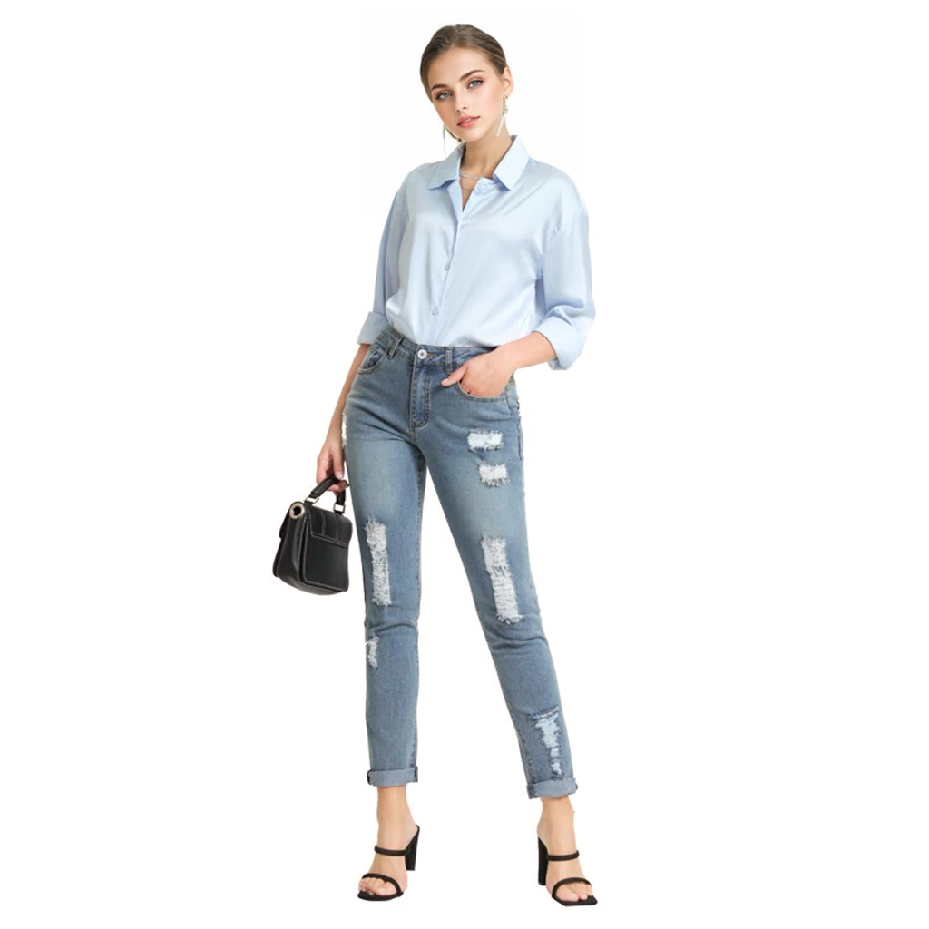 Julia Fashion - Brand New High Woman Denim Pencil Pants