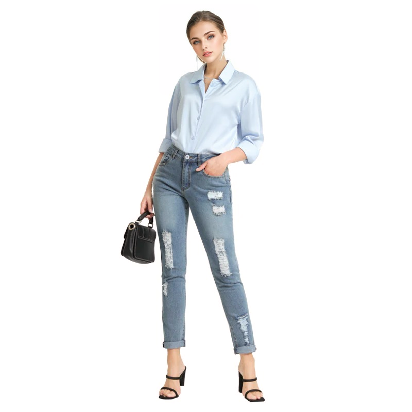 Julia Fashion - Brand New High Woman Denim Pencil Pants