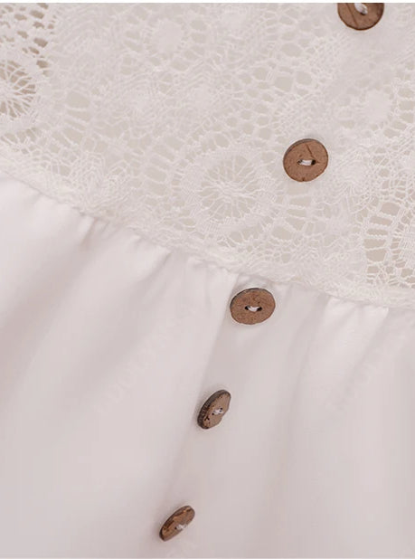 Lace V Neck Ruffle Mini Boho Dress