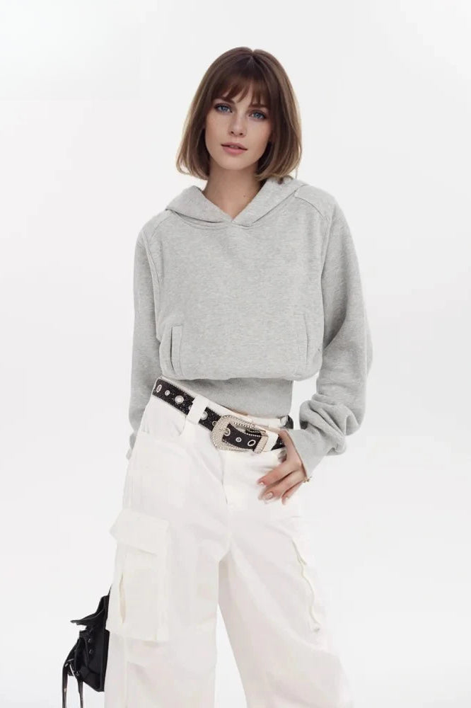 Minimalist Solid Color Cotton Hooded Hoodie