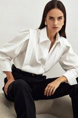 Elegant Structured Shoulder Blouse