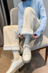 High Waist Corduroy Knit Pants