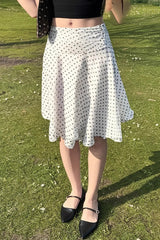 Polka Dot Mesh Layered Skirt