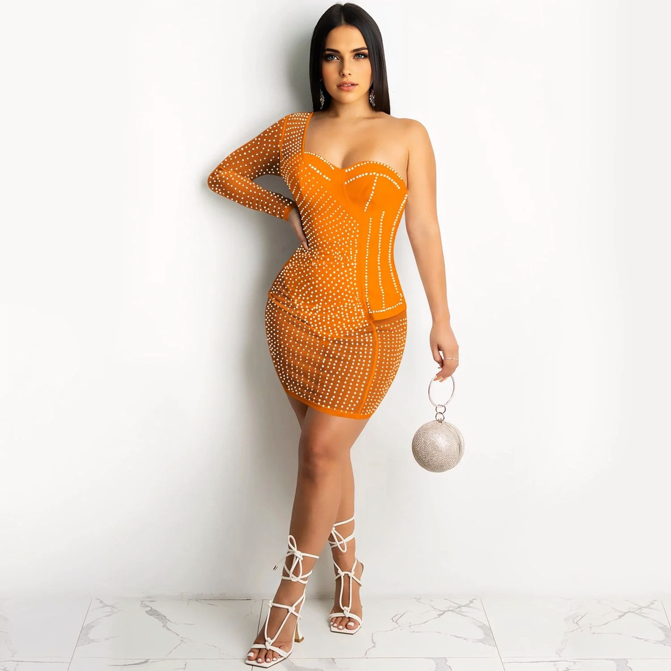 Julia Fashion - Sexy One Shoulder Sequin Bodycon Mini Dress