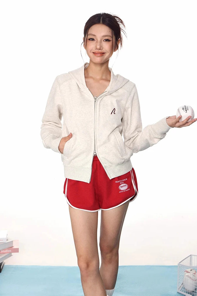 Loose Fit Long Sleeve Zipper Hoodie