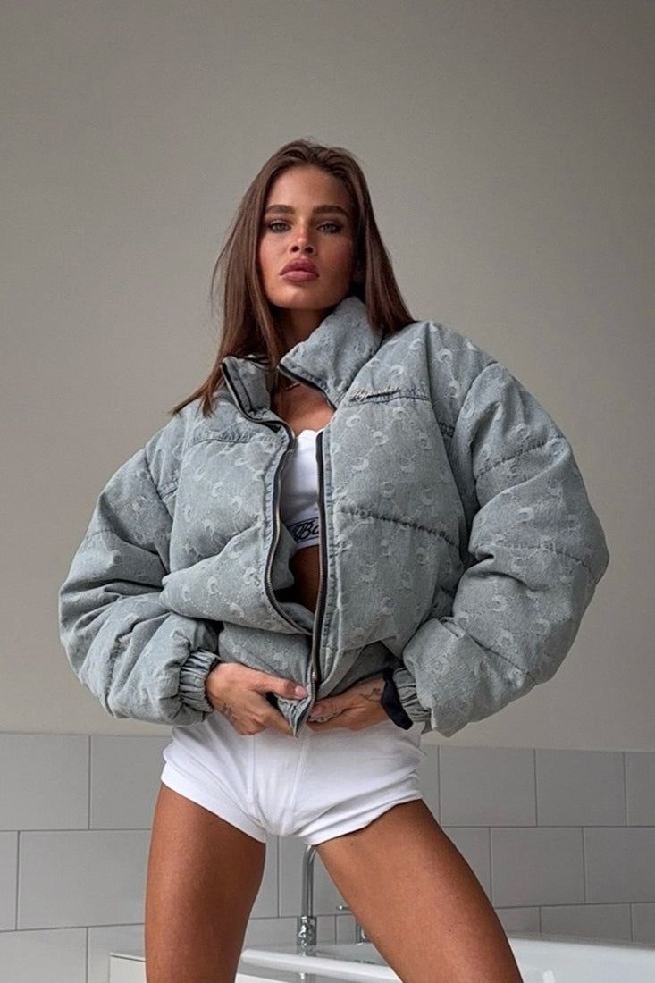 Vintage Washed Moon Puffer Jacket S / Grey