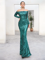 JuliaFashion - Sexy Off the Shoulder Sequin Party Dress