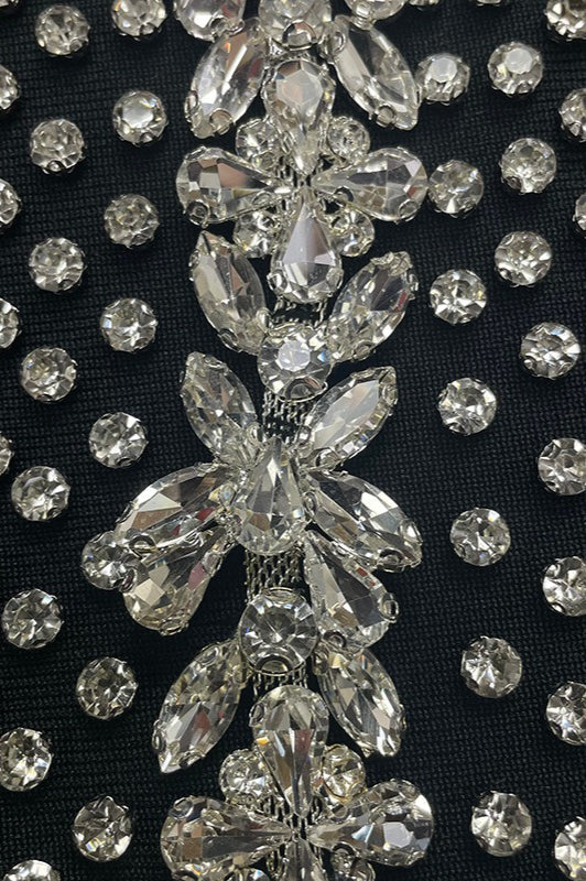 One Shoulder Rhinestone Bandage Party Dress