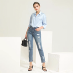 Julia Fashion - Brand New High Woman Denim Pencil Pants