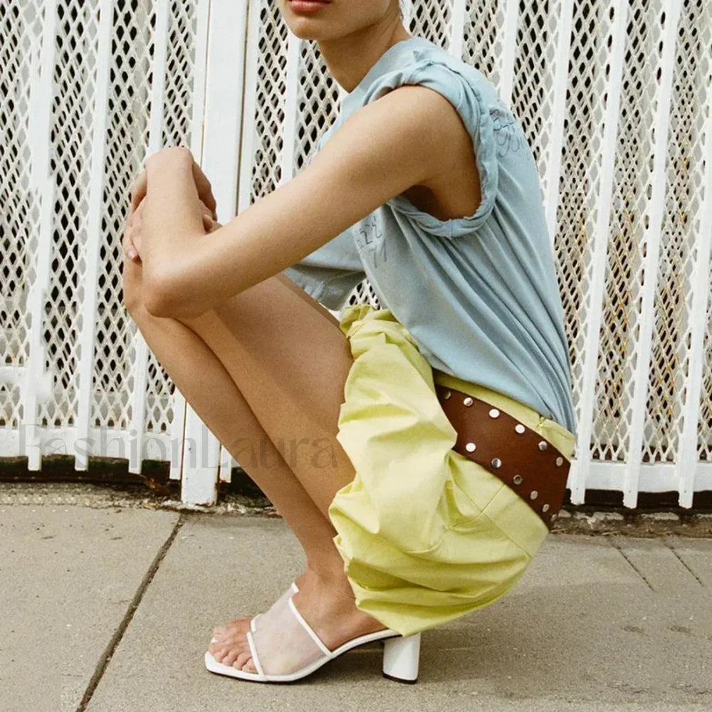 3D Flower Denim Micro Skirt