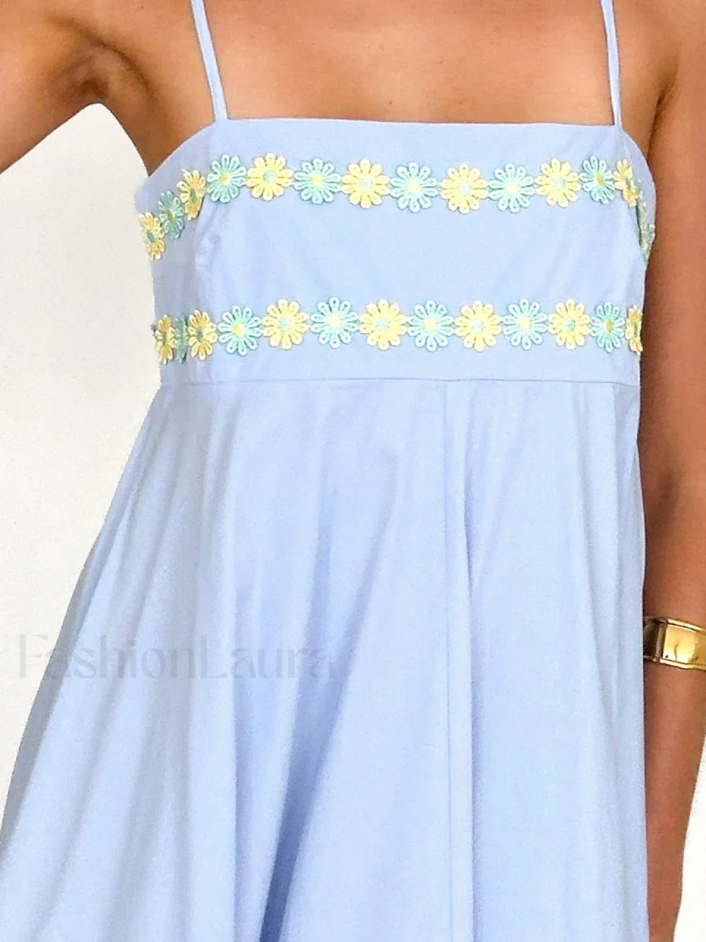 3D Flower Loose A Line Maxi Dress