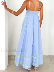 3D Flower Loose A Line Maxi Dress