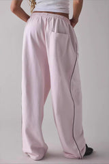 Long Embroidered Relaxed Knit Pants