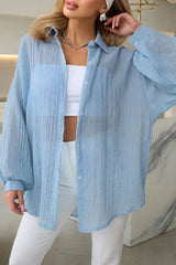 Solid Lightweight Long Sleeve Blouse