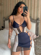 Julia Fashion - Sexy Spaghetti Strap Cut Out Backless Mini Dress