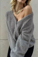 Plush V-Neck Cardigan