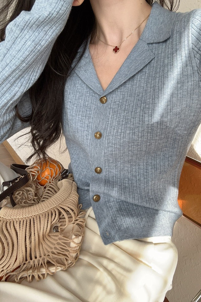 Wool Blend Textured Cardigan