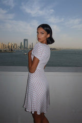 Polka Dot Bow-Detail Mini Dress