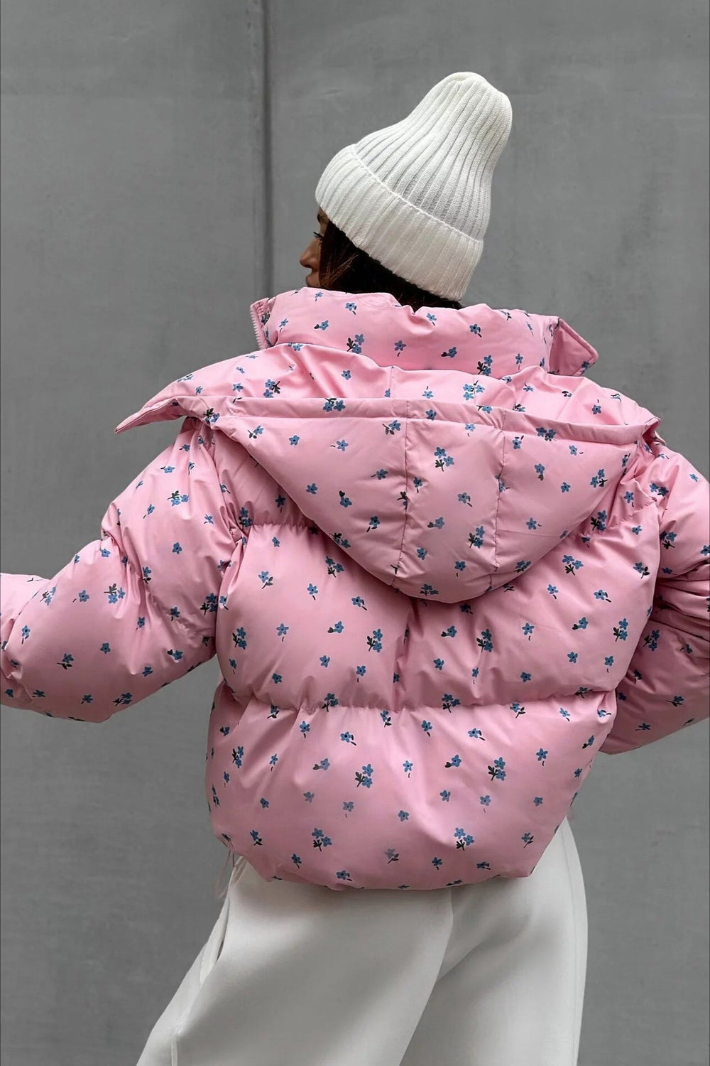 Chic Printed Puffy Puffer Jacket