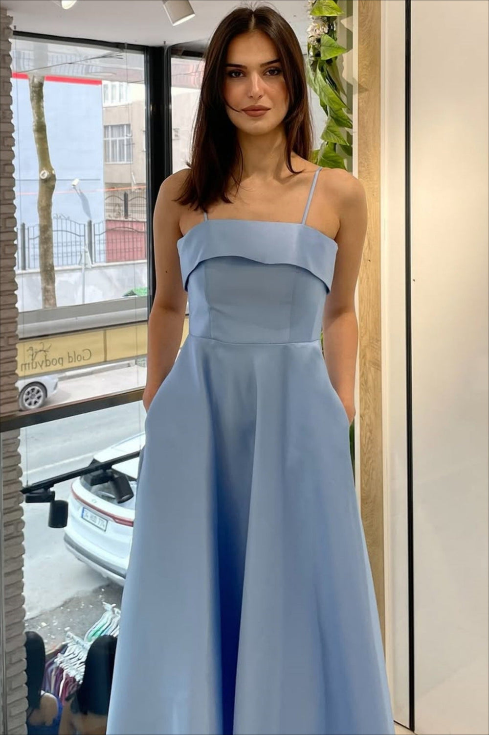 Elegant Satin Slip Vintage Formal Dress