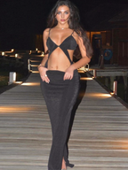 Julia Fashion - Sexy Spaghetti Strap Backless Cut Out Bodycon Maxi Dress