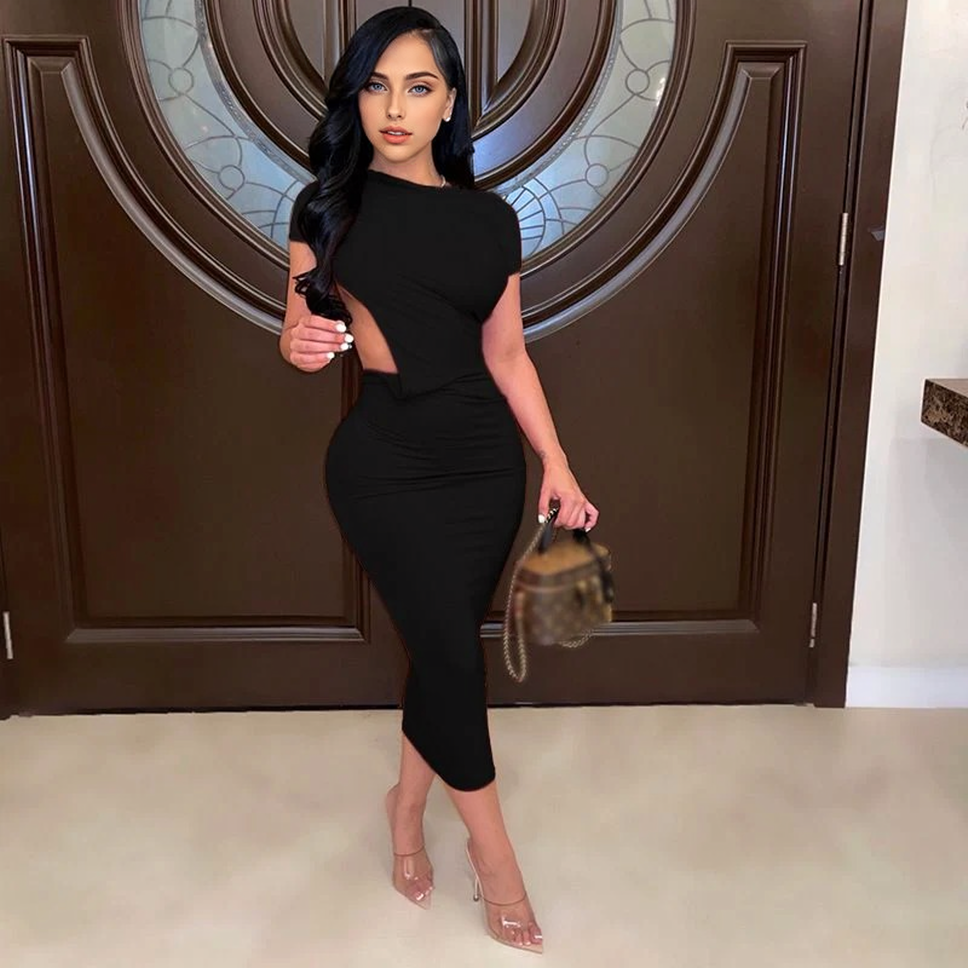 Julia Fashion - Sexy Cut Out Backless Bodycon Dress