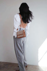 Cutout Back Vintage Blouse