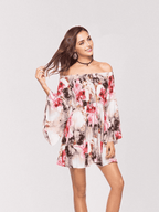 JuliaFashion - What Is Love Floral Off The Shoulder Dress