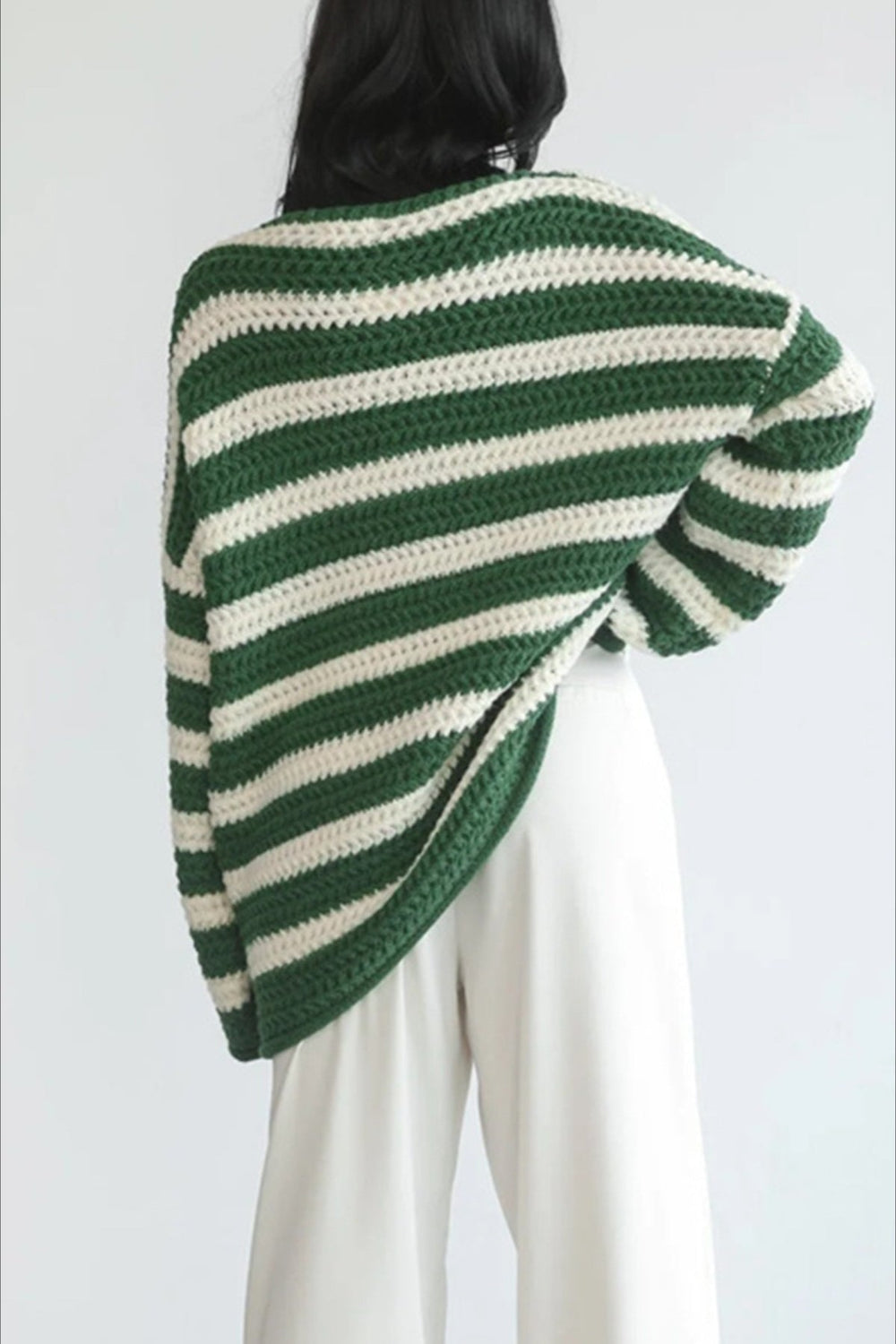 Striped Knit Casual Loose Sweater
