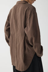 Draped V Neck Textured Blouse