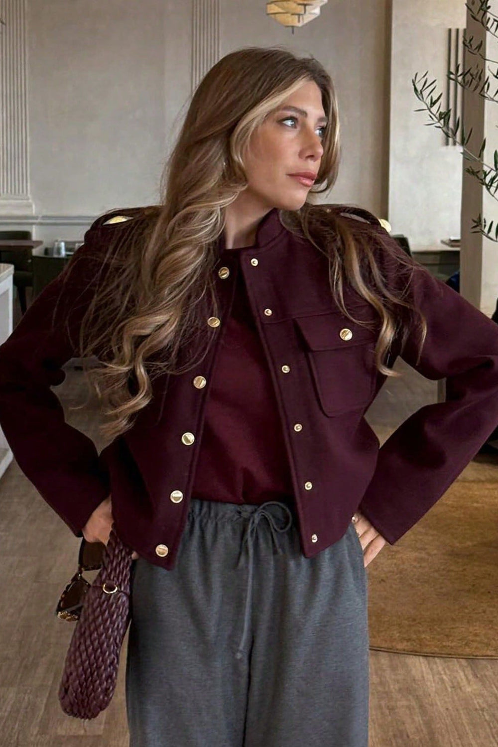Cropped Retro Buttoned Jacket
