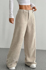 Pockets Wide Leg Knit Pants