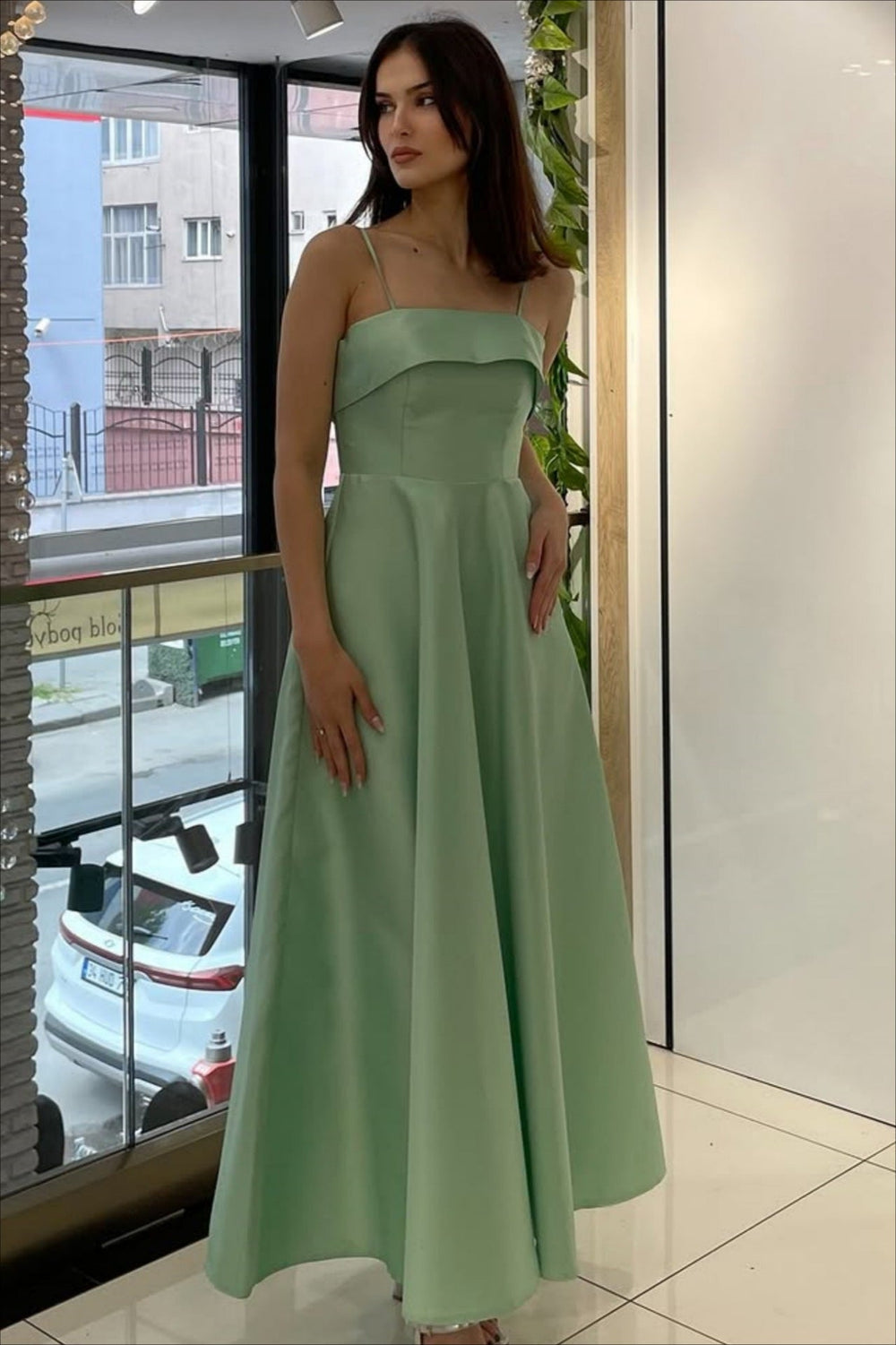 Elegant Satin Slip Vintage Formal Dress