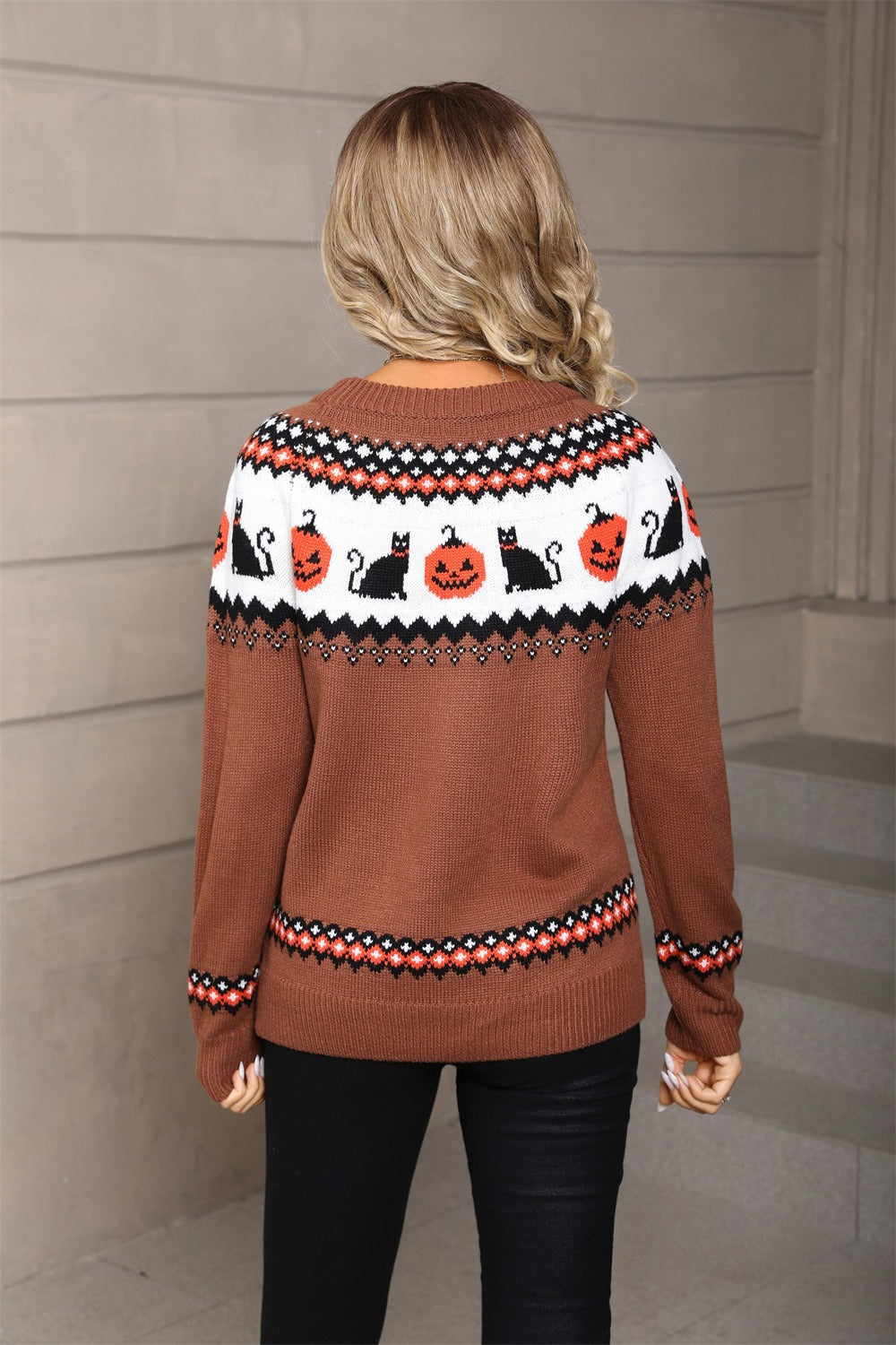 Graphic Pumpkin Halloween Sweater