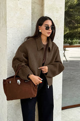 Minimalist Wool Cropped Jacket