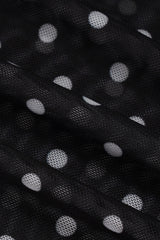 Polka Dot Ruched Asymmetrical Crop Top